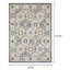 Tapis oriental bleu / crème en polypropylène tissé à la machine Aldie-1022796653
