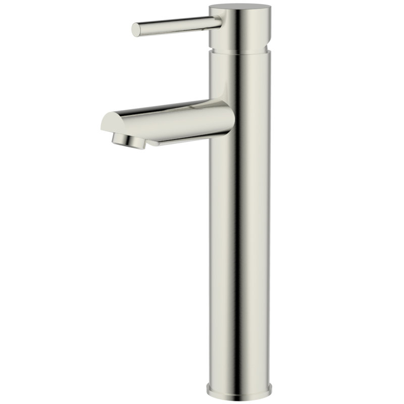 Single-handle Bathroom Faucet with Drain Assembly, Brushed Nickel