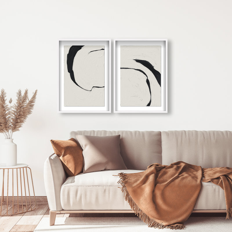 Positive Spaces Set by Oliver Gal, 31.5" H x 21.5" W, White Shadowbox