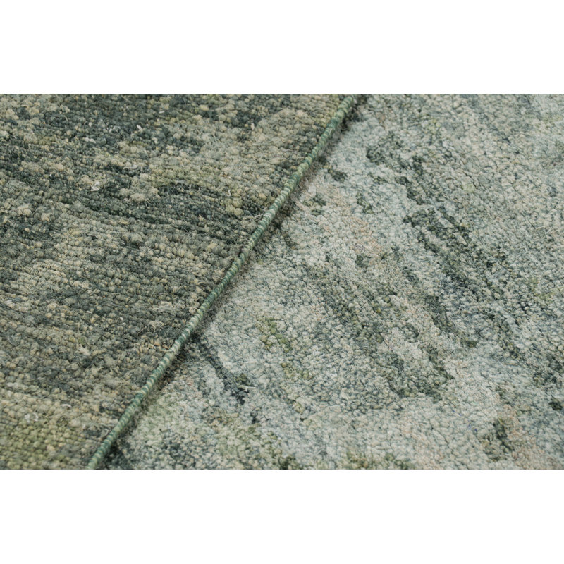 Rug & Kilim’S Contemporary Rug In Gray And Blue With Abstract Patterns, Rectangle 9' x 12'