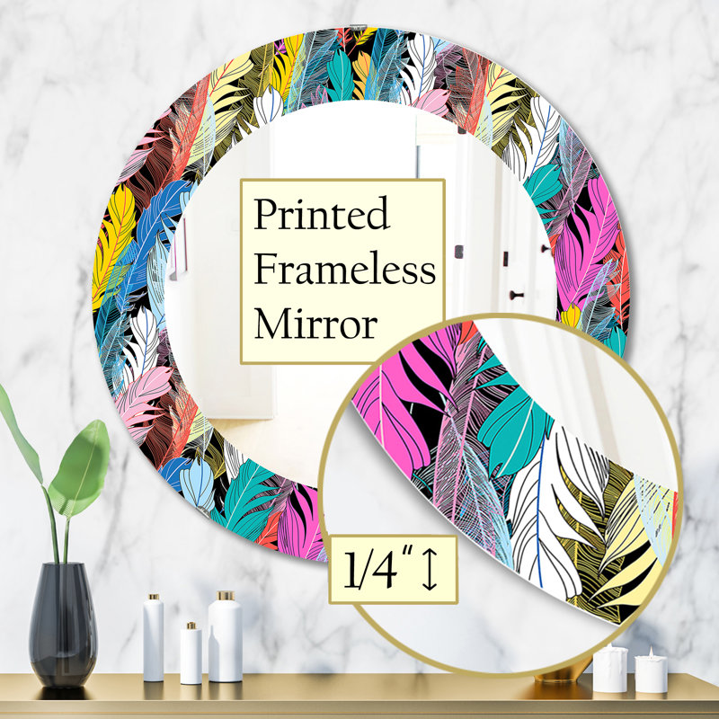 Miroir décoratif Feathers, H 31,5 po x l po