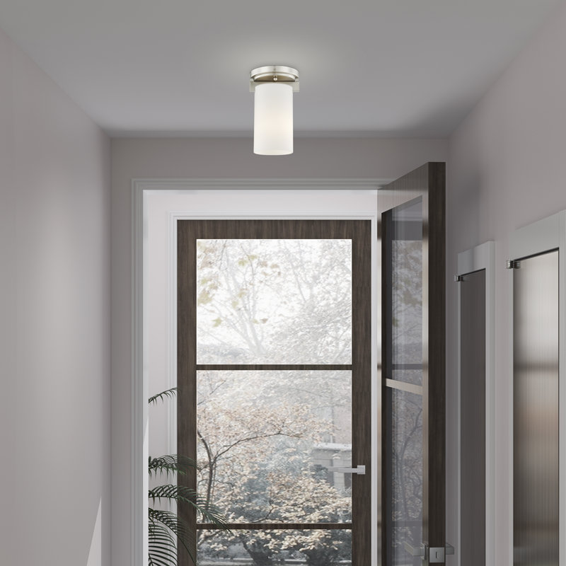 Plafonnier encastré 1 lumière 5 po Delvin, Nickel brossé