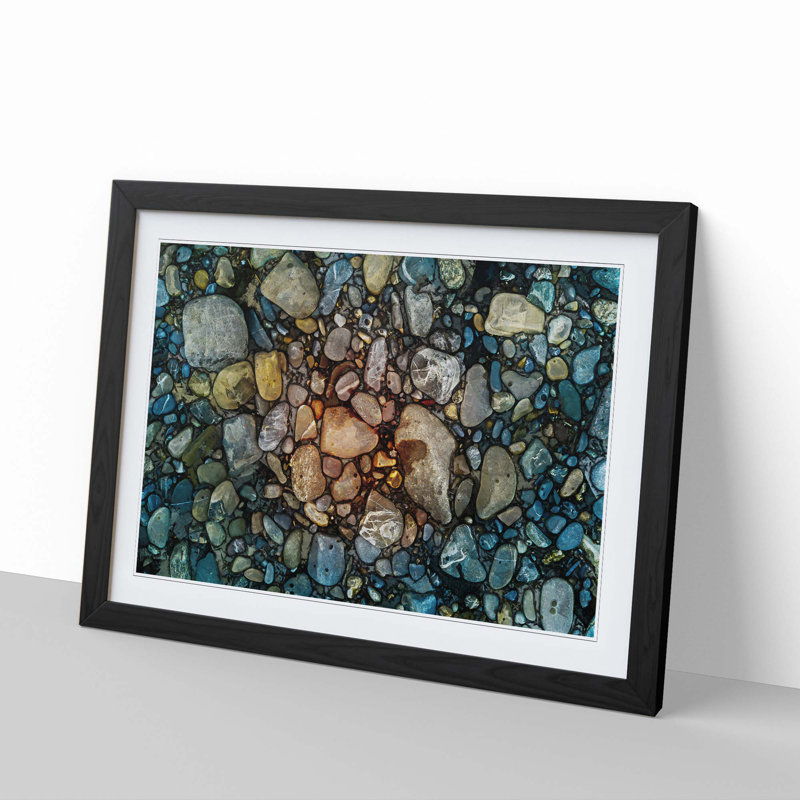 Rocks - Picture Frame Painting Print, 36cm H x 48cm W x 2cm D, Black Framed