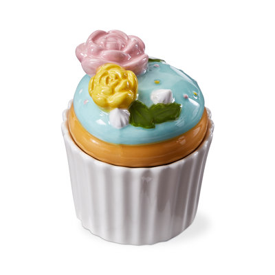 Flower Cupcake Trinket Dish - Decorative Tray for Everyday Use, 3x3x3.5 in, Easy Clean, Perfect for Home Decor