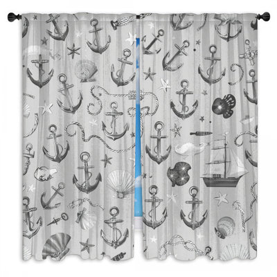 Rideaux obscurcissant Nautical Anchor Shells