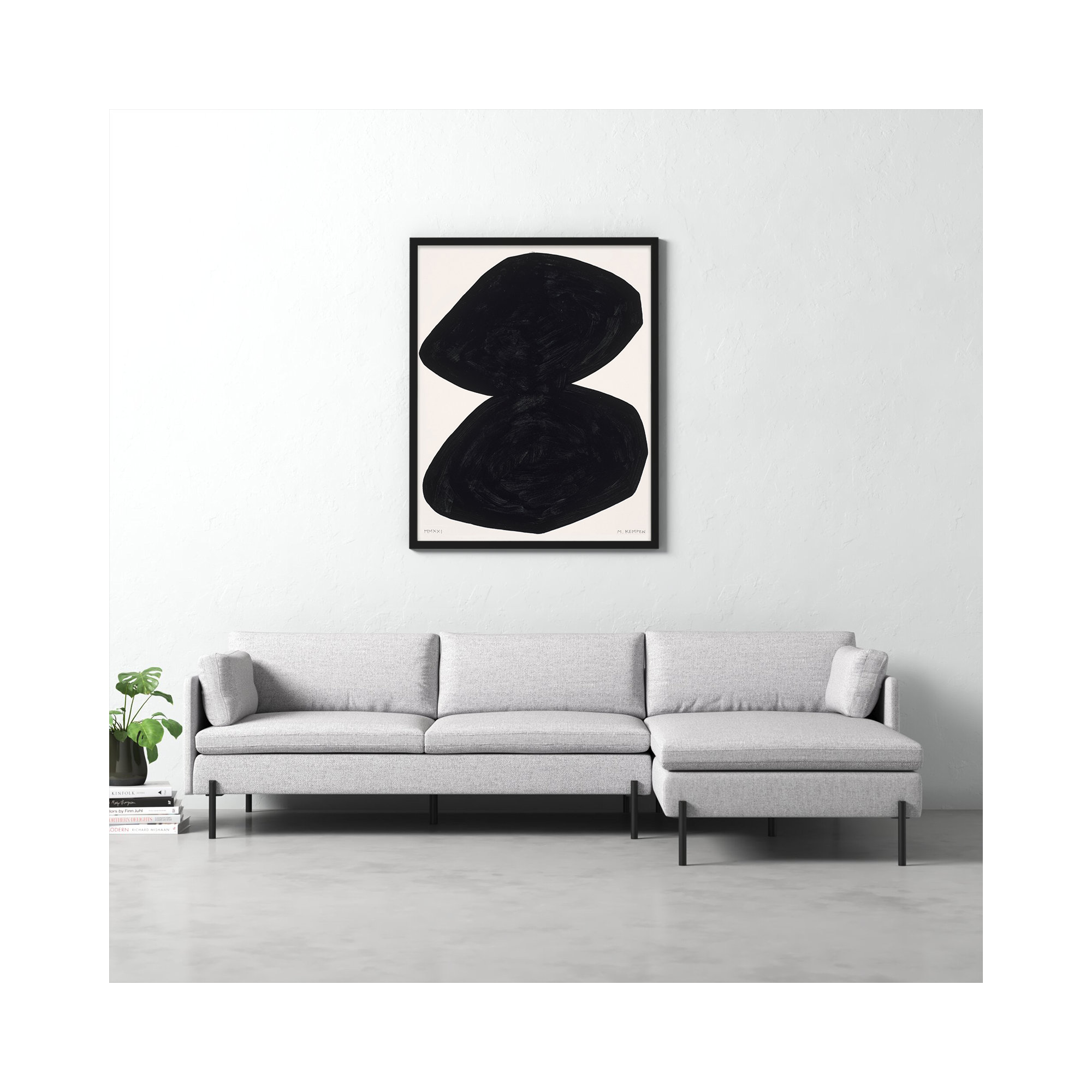 Module On White 2 by Michael Kempen, Black, 50" H x 40" W x 1.25" D