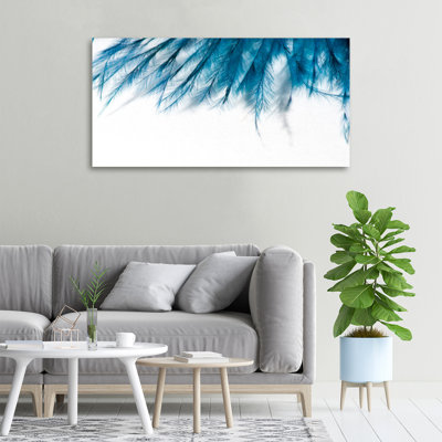 Blue Feathers - Wrapped Canvas Print