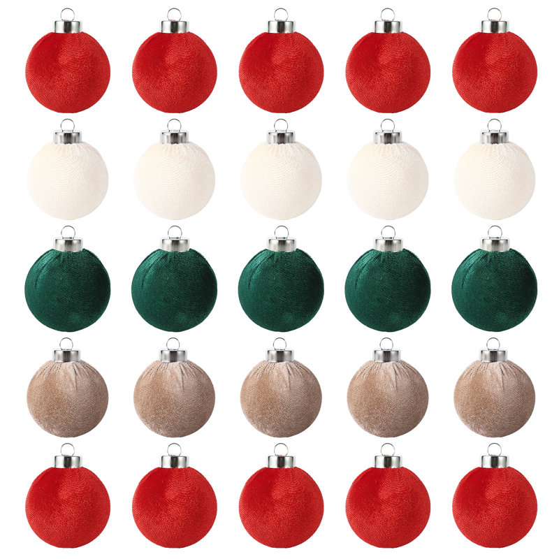 Paquet de 25 boules de Noël incassables, Red