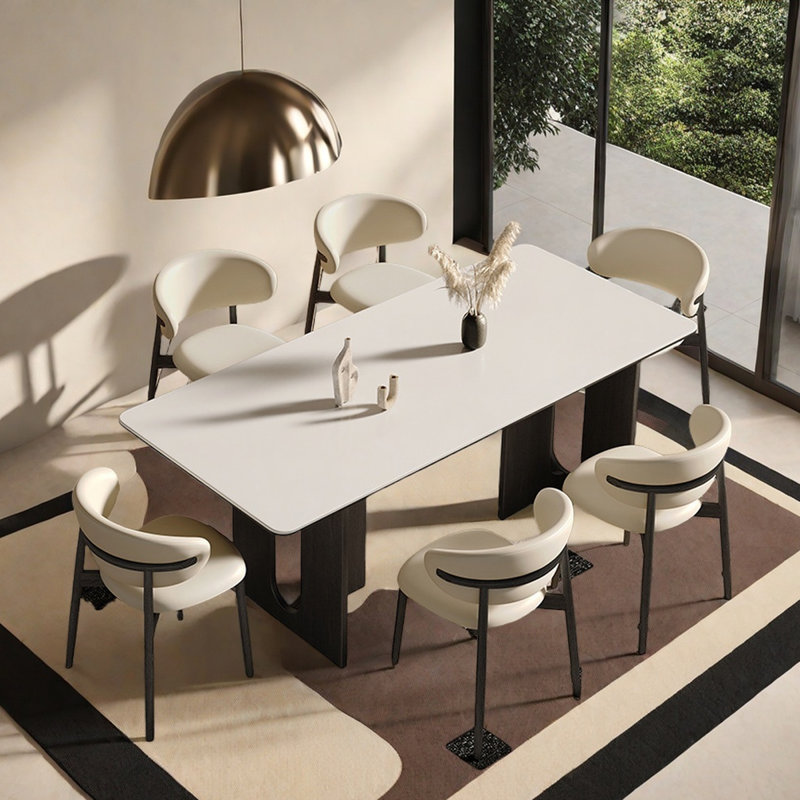 Table de style japonais d'inspiration française, H 29,5 po x L 63 po x l 31,5 po