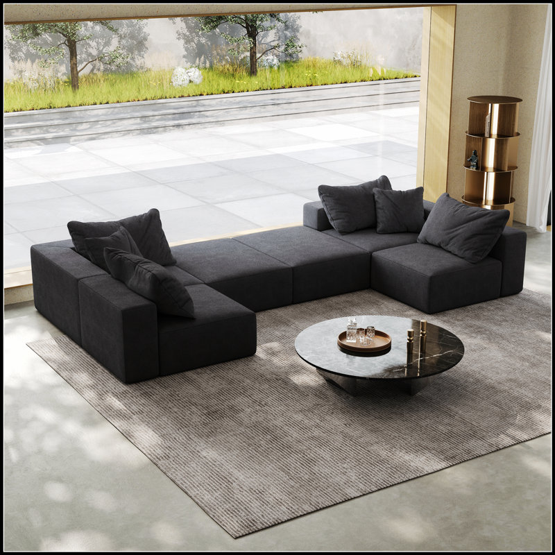 Canapé modulaire surdimensionné confortable pour le salon et la chambre à coucher, augmentant l'espace, Gris
