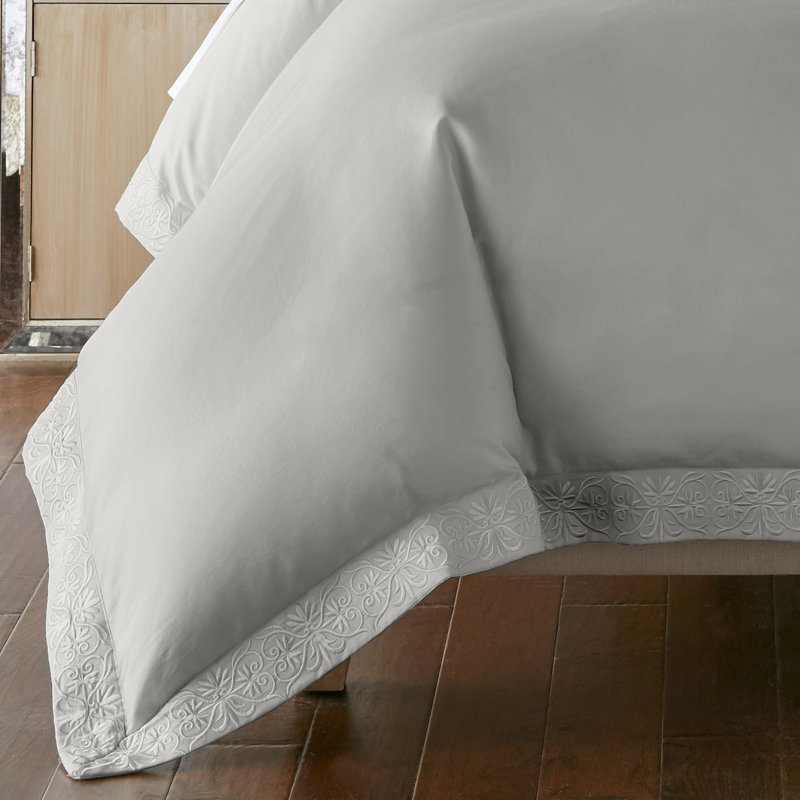 Ariane Duvet Cover Set, Queen Duvet Cover + 2 Standard Sham, Gray