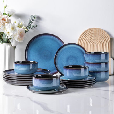 Rigoverto Stoneware Dinnerware Set 3 Piece - Service for 6