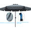 Parasol de patio de 10 pi avec rabat, 8 nervures, fonction d'inclinaison, fonctionnement à manivelle, couleur gris / anthracite, mât de 38 mm, auvent et système d'extérieur, gris / anthracite, 1,49 po-1031744935