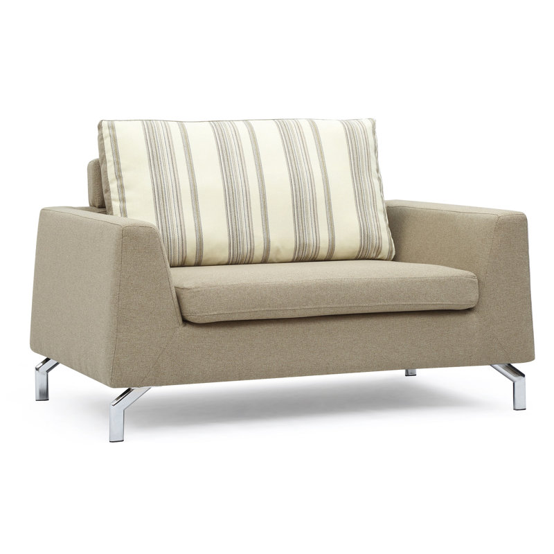 Almondsbury 51.6'' Upholstered Loveseat, Light Brown 100% Linen