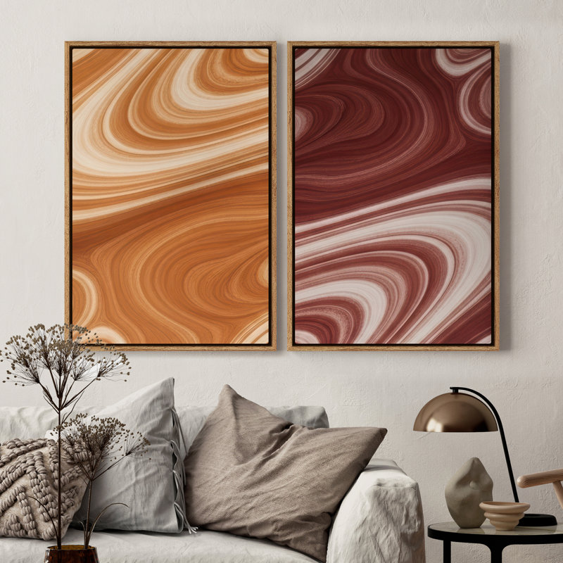Art mural encadré sur toile, rétro muraux abstraits pour chambre à coucher, Naturel, H 36 po x l 24 po
