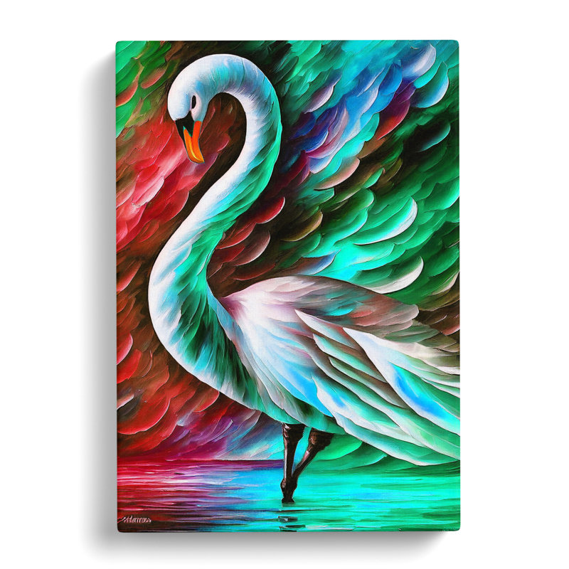 Swan Portrait No.2 - Wrapped Canvas, 76cm H x 50cm W x 3cm D