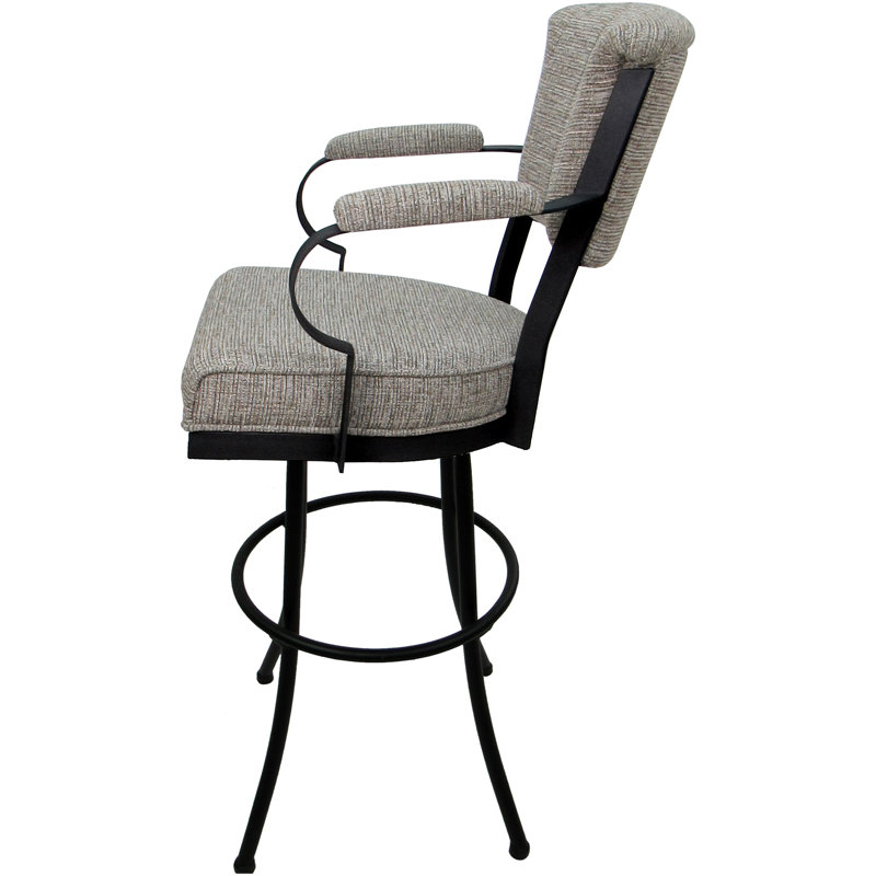Tabouret pivotant en métal Bethel, Noir