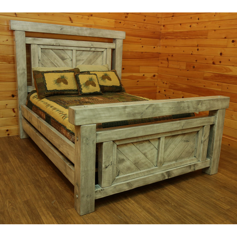 Truet Solid Wood Bed, Full, Brown