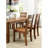 2Pcs Rustic Dark Oak Solid Wood Seating, Dining With Panel Back Chairs, 2 , Nuance