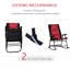 Ensemble de mobilier d'extérieur 2 pièces avec 2 chaises berçantes pliantes rembourrées, style bistro pour porche, camping, balcon, rouge