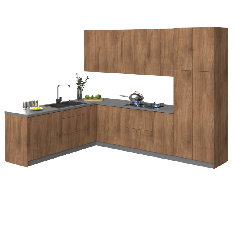 Cuisine complète moderne en panneau de fibres à densité moyenne en panneau de fibres à densité moyenne l 126 x P 96 x H 96 WALLKITCHENS 