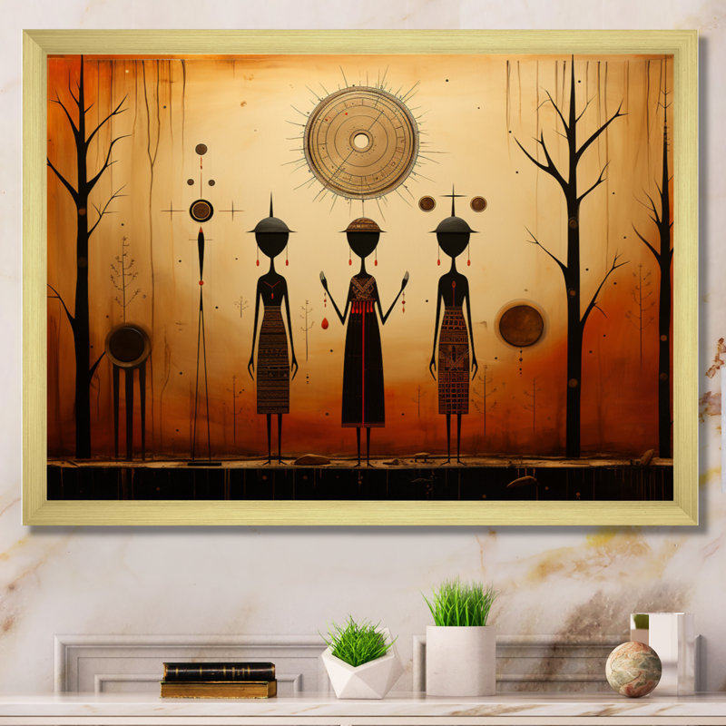 Folk Religion Folklore Reverence - impression, Cadre doré simple, H 34 po x l 44 po x P 1,5 po