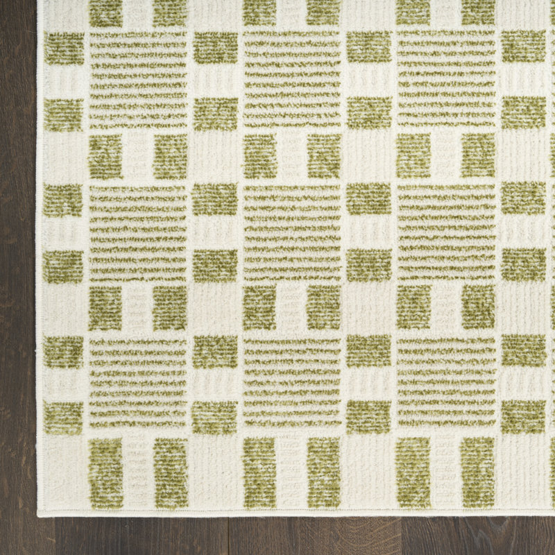 Capodilupo Green Modern Indoor Rug, Runner 2' x 6'