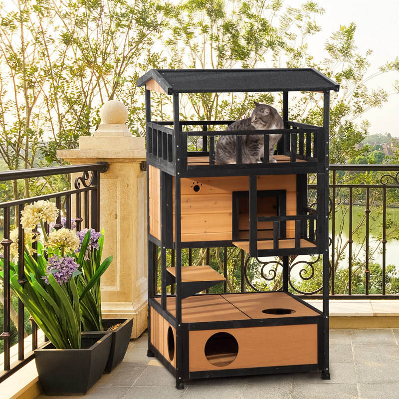 137Cm Wood Cat House