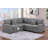 Modern Style Soft Textured 3Pc Convertible Sectional Reversible Storage Pull Out Bed USB Port Smoke Finish Primary Living Room Pillow Included-488598053