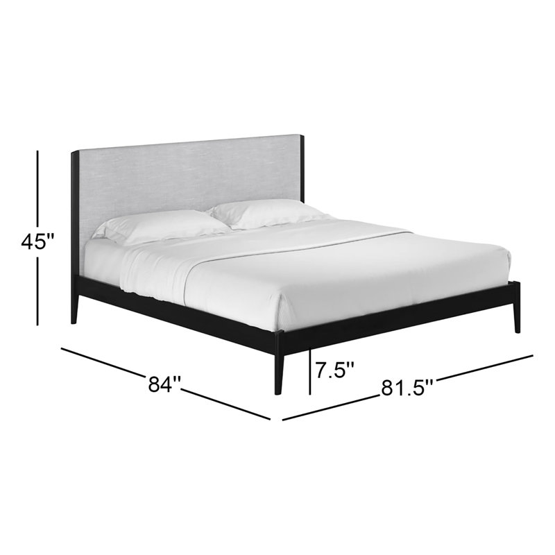 Javi Upholstered Bed, King, Black