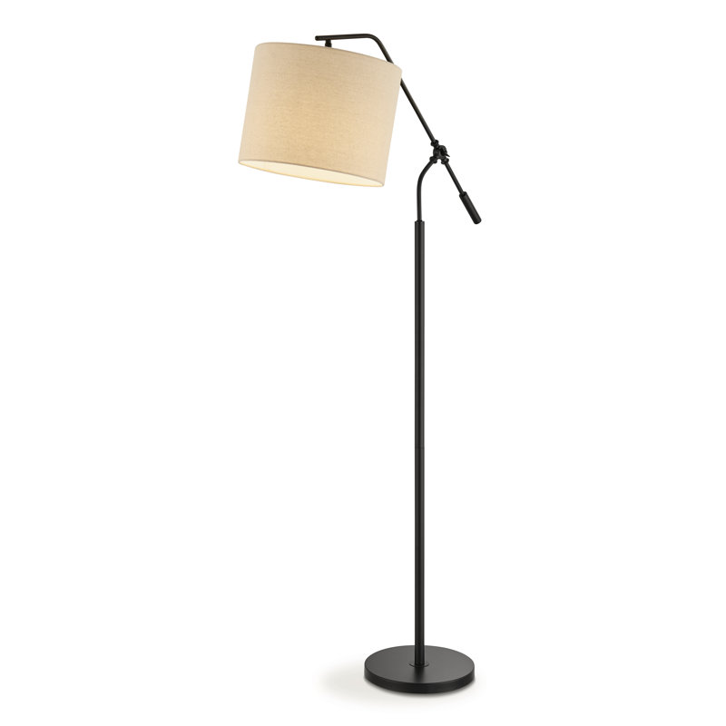 160cm Swing Arm Floor Lamp, Black