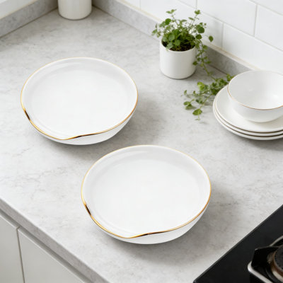 Ensemble de 2 porte-ustensiles de cuisine en céramique de 2 po pour cuisinière et comptoir, durable et facile à nettoyer
