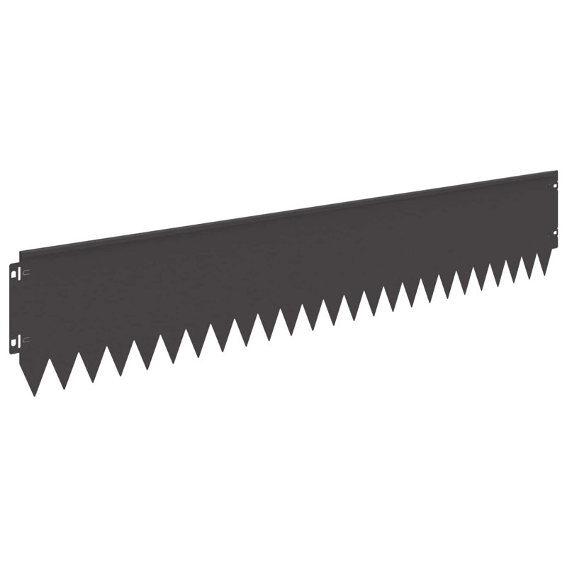 103 cm W Steel Lawn Edging Fencing, Black, 20cm H x 103cm W