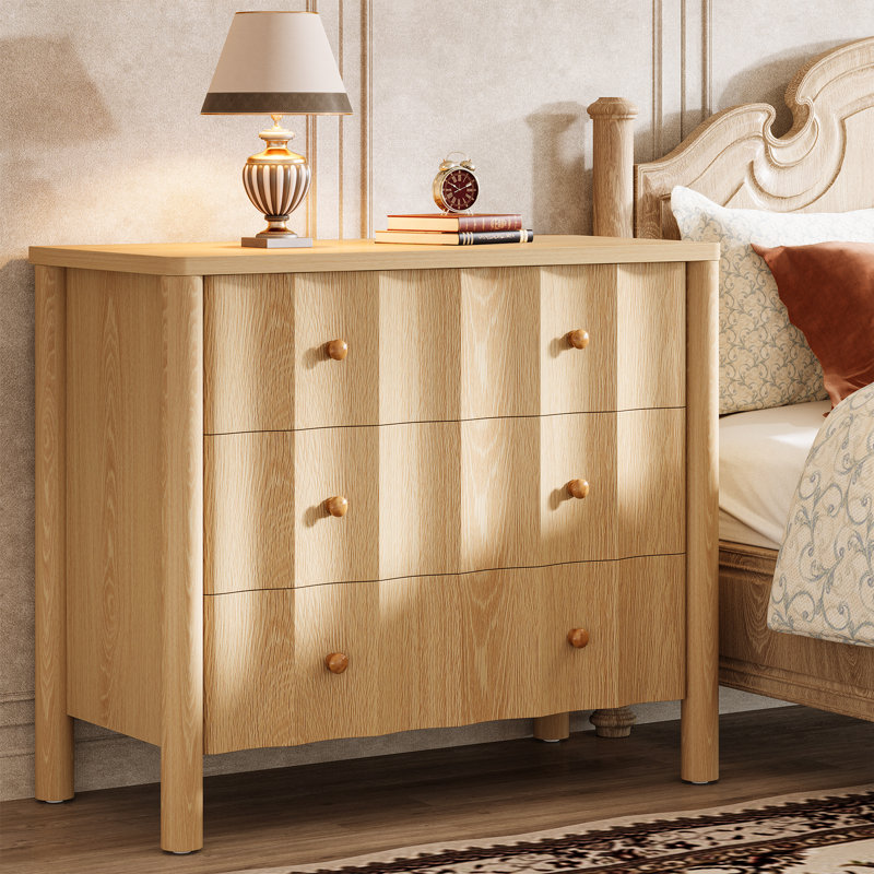 Modern Oversized Nightstands With 3 Drawers, Bed Side Table