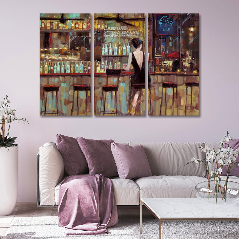 Ensemble élégant sur fond noir sur toile par Ruane Manning