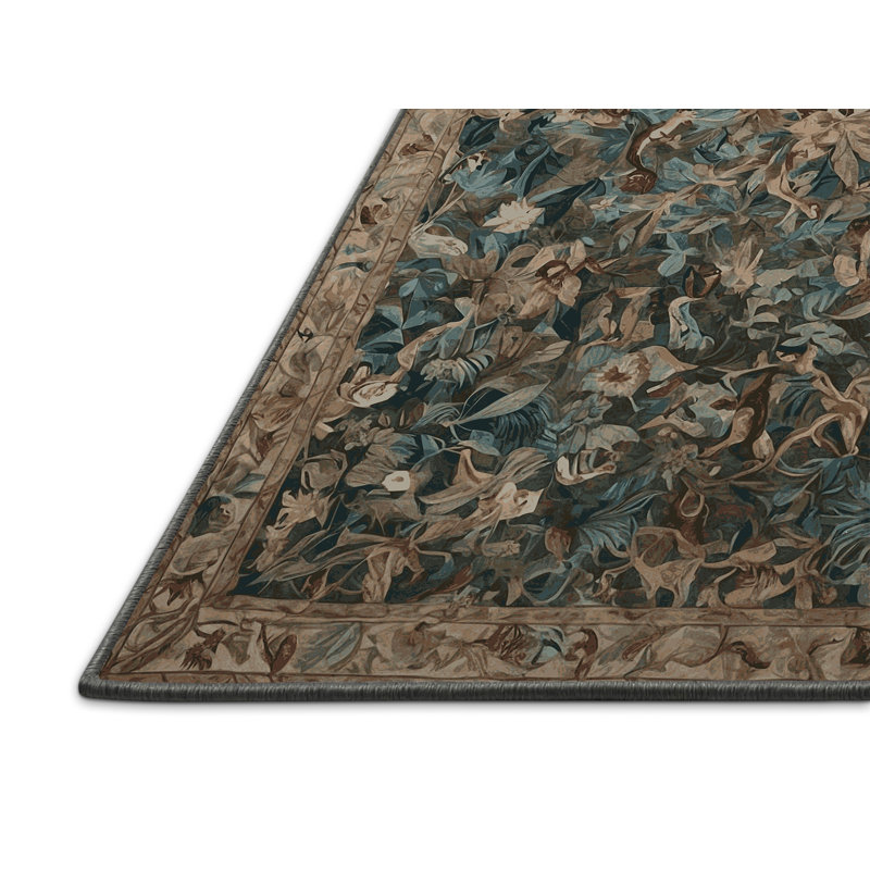 Tapis gris soyeux et moelleux, Carré 5 pi