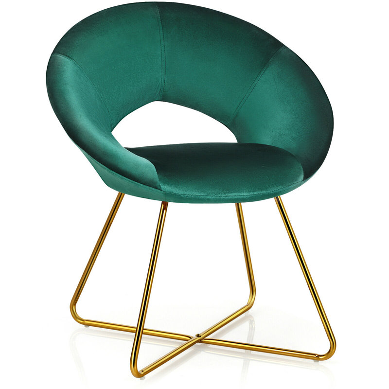 Fauteuil rembourré en velours, Vert foncé