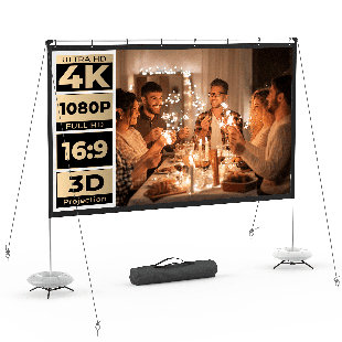 VIVOHOME 100 Inch Foldable Projector Screen with Adjustable Tripod Stand,  Indoor Outdoor Projection Screen, 4K HD 16: 9 Wrinkle-Free - Amazing  Bargains USA - Buffalo, NY
