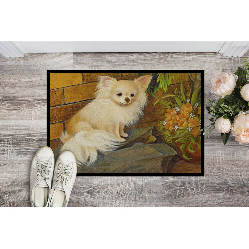 Tapis d’extérieur antidérapant chihuahua just épanouie, Rectangle 2 pi x 3 pi