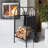 Firewood Rack Log Carriers With Wheels, 3Pcs Fireplace Tool Set