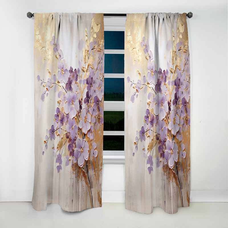 Rideau occultant mauve violette et mauve violette et mauve violette - 1 panneaux, L 52 po x L 108 po