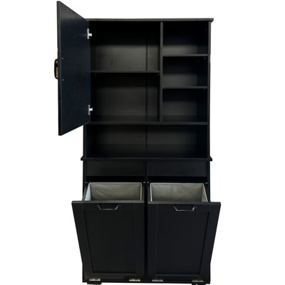 Armoire de buanderie autoportante avec portes et tablette