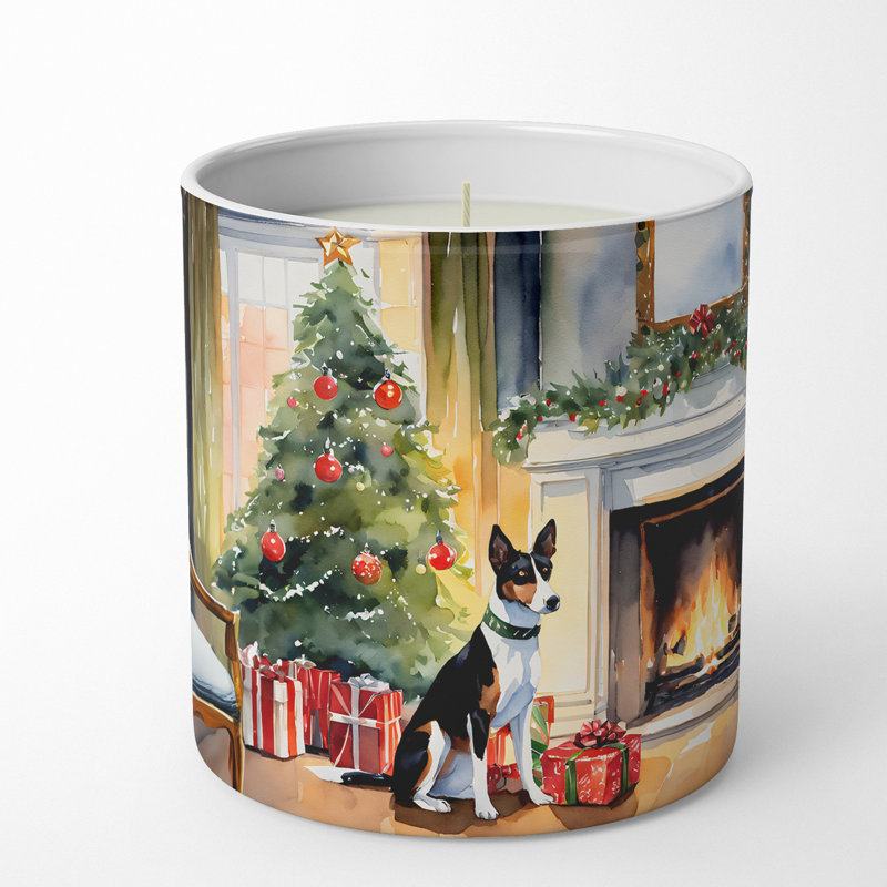 Bougie de Noël parfumée avec support en céramique