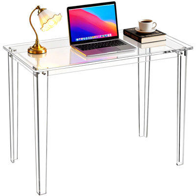  Acrylic Desk, Clear Modern Writing Table For Home Office (Clear,Nomal)