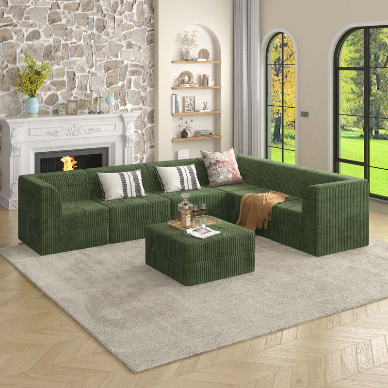 Canapé modulaire Boneless L, Vert