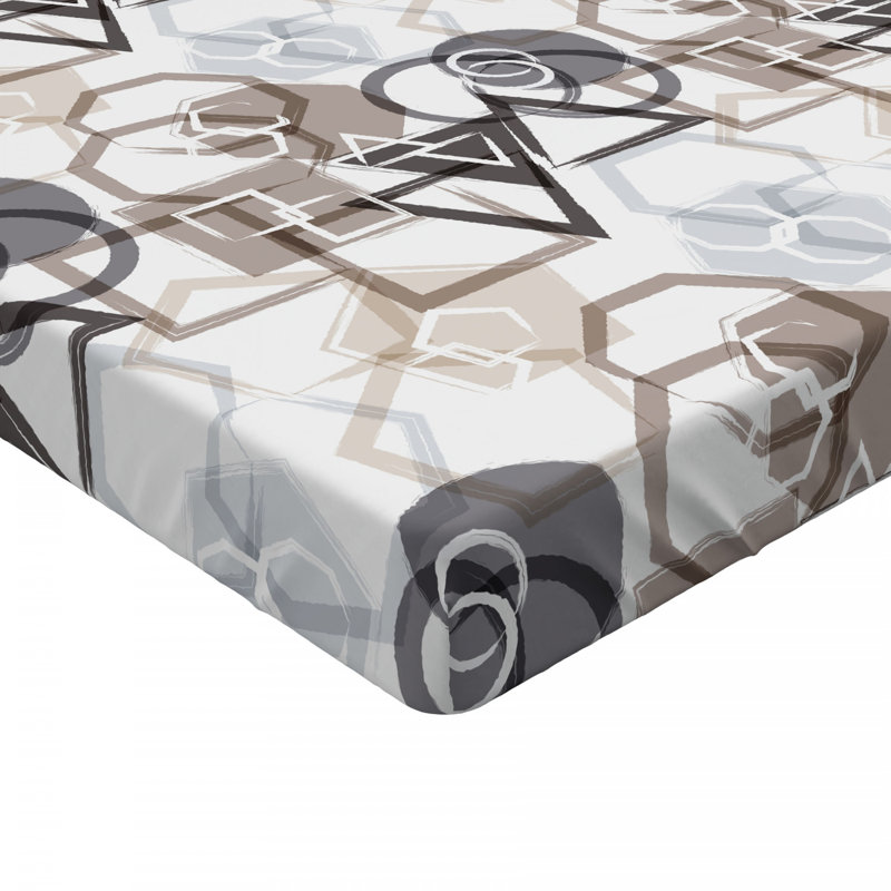 Microfiber Geometric Fitted Sheet, Twin Fitted Sheet