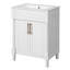 Meuble-lavabo 24 po avec lavabo intégré en céramique, meuble-lavabo à 2 portes et meuble-lavabo simple pour petite et moyenne salle de bain-115672354