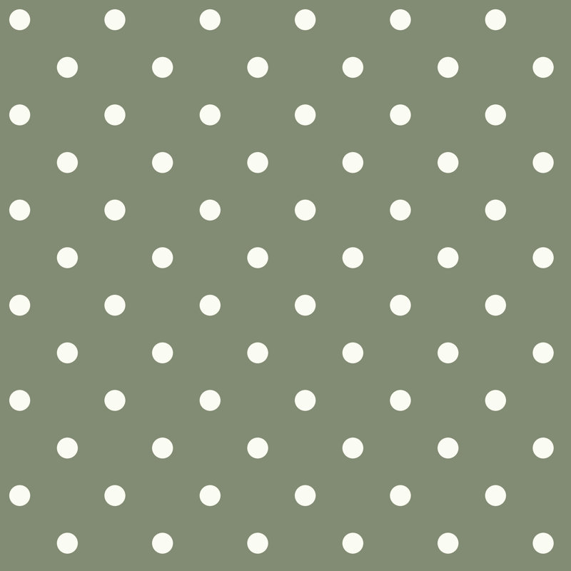 Papier peint à pois, Blanc/vert