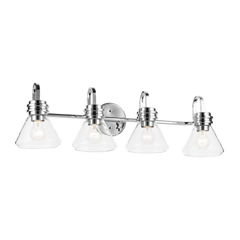 34" 4-Light Vanity Light with Clear Glass, Chrome