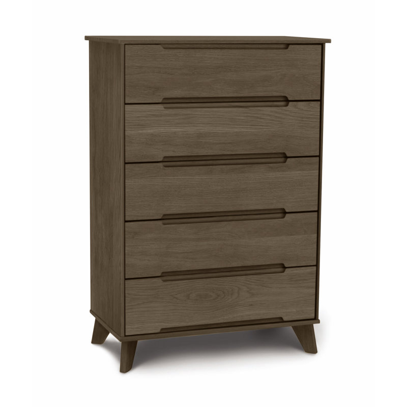 Commode 5 tiroirs Linn, Taupe